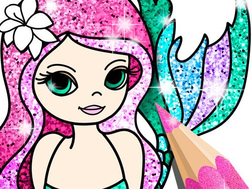  Mermaid Coloring Book Glitter Quest