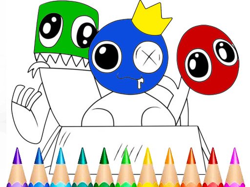 Rainbow Friends Coloring Book Game Battle