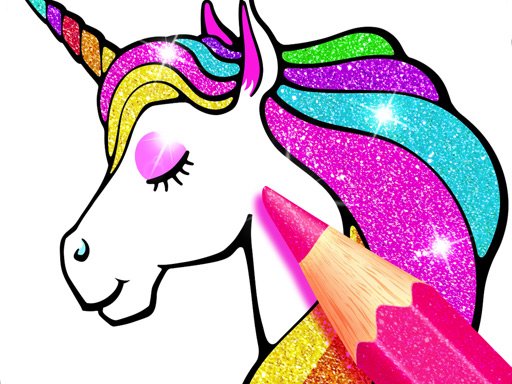 Unicorn Coloring Book Glitter Saga