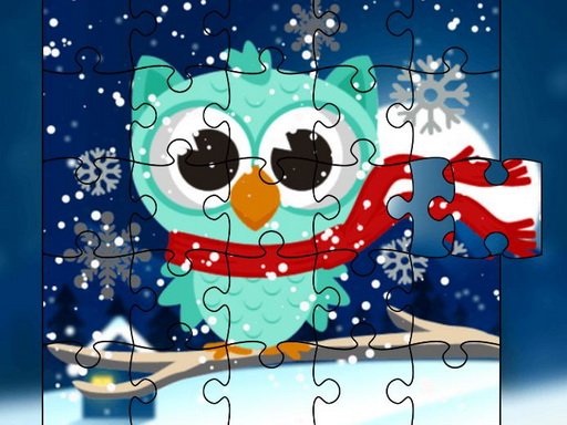 Winter Snowy Owls Jigsaw Race
