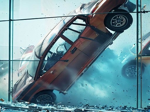Stunt Car Crash Glass Mode
