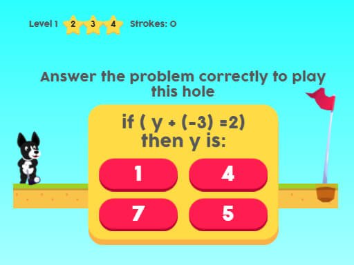 MathPup Golf 4 Algebra Dash Escape