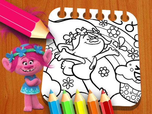 Les Trolls Coloring Book Island