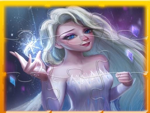 Elsa Frozen Jigsaw Puzzle Jump Battle
