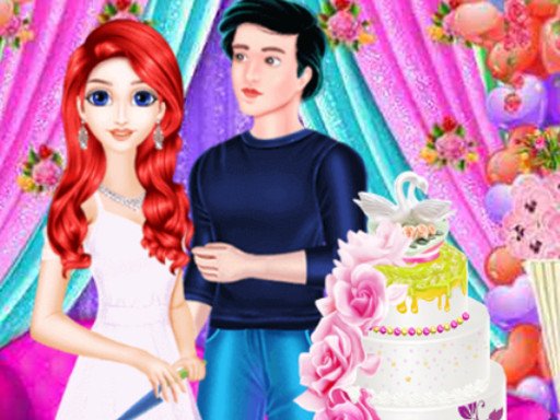Mermaid Girl Wedding Cooking Cake  Island