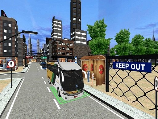 City Coach Bus Passenger Driving Bus Parking 2021 World